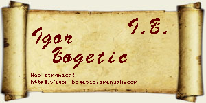 Igor Bogetić vizit kartica